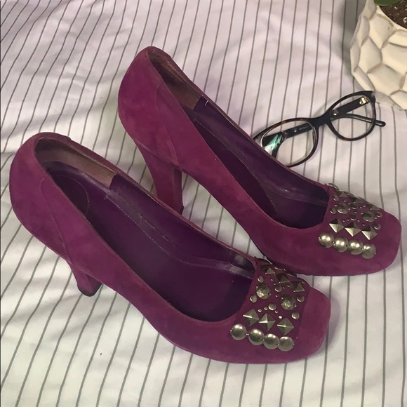 BCBGeneration Purple studded Galena Suede Heels - Picture 6 of 6